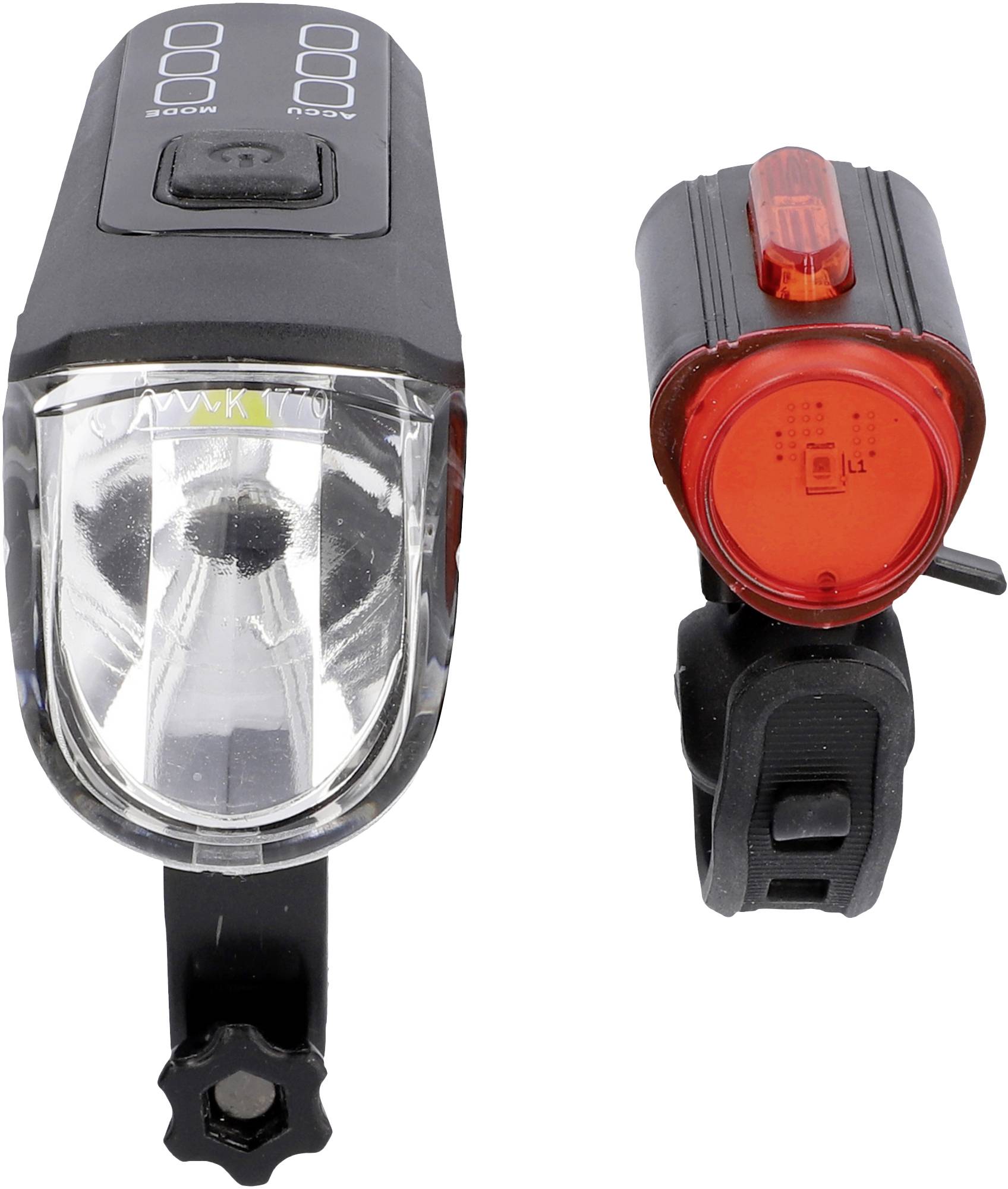 FISCHER FAHRRAD Zestaw oświetlenia rowerowego TWIN-60/30/15 LED czarny - obrazek 1