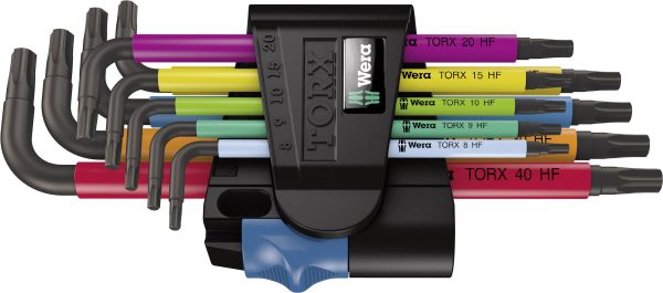 Wera Multicolour TORX wewnętrzny Zestaw kluczy trzpieniowych T 8, T 9, T 10, T 15, T 20, T 25, T 27, T 30, T 40 9 szt.