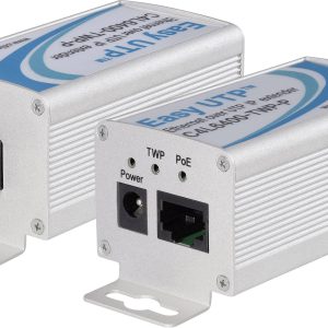 Renkforce RF-2016862 Przedłużacz sieciowy 2 przewodowa Maksymalny zasięg: 500 m 2 szt. 100 MBit/s z funkcją PoE