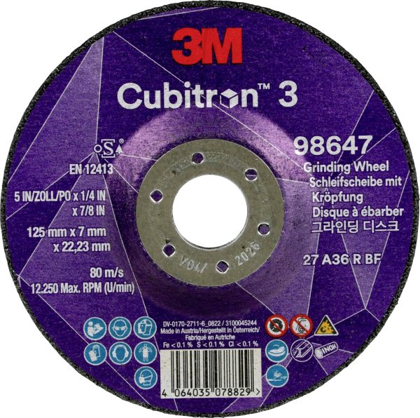 Cubitron 98647 Tarcza szlifierska Średnica 125 mm Średnica otworu 22.23 mm 10 szt.