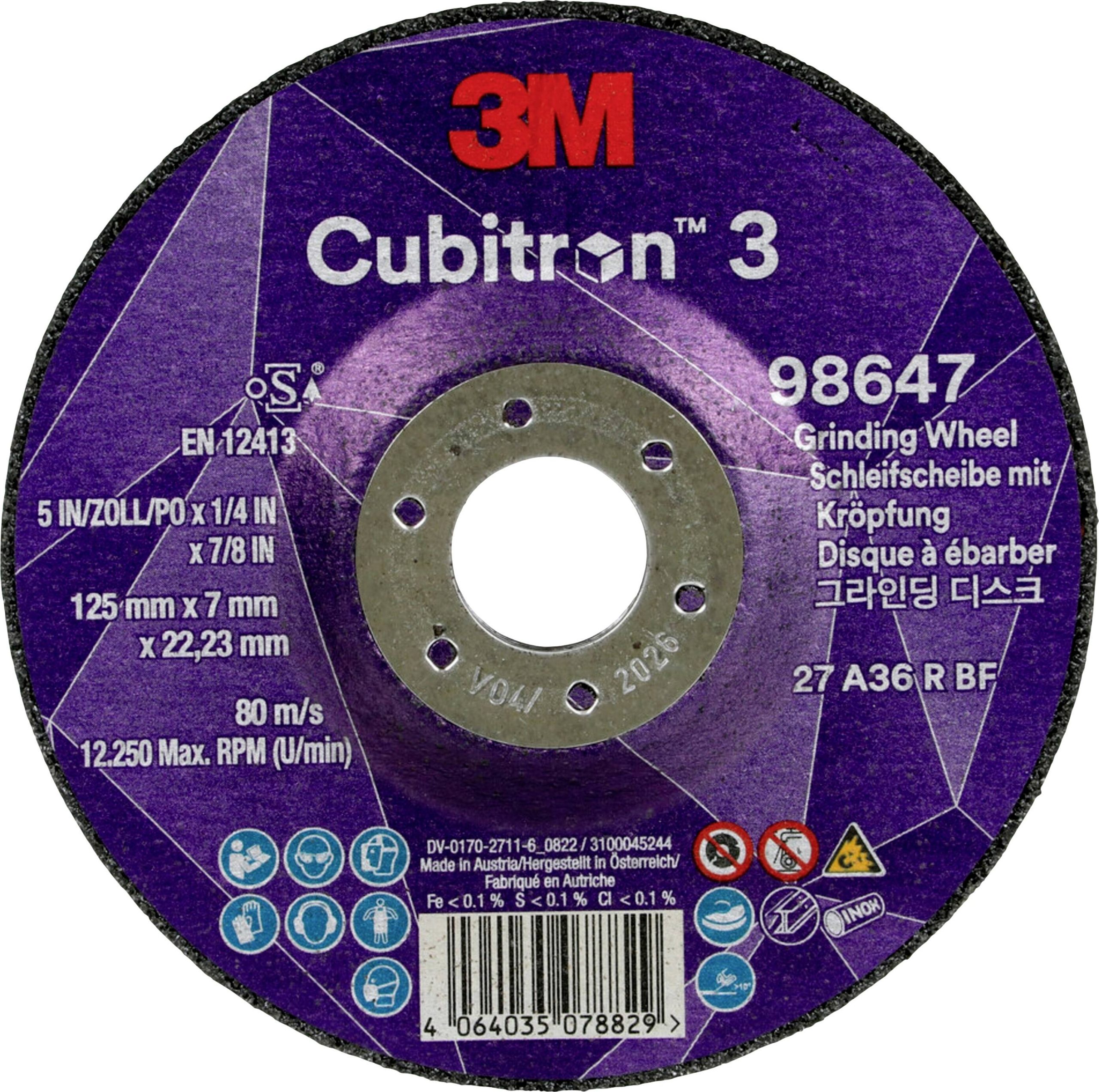 Cubitron 98647 Tarcza szlifierska Średnica 125 mm Średnica otworu 22.23 mm 10 szt. - obrazek 1