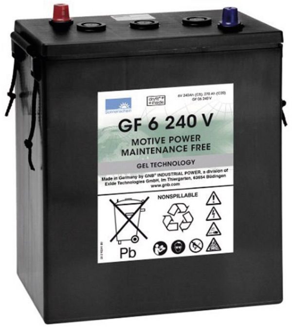 Akumulator ołowiowy 6 V 240 Ah GNB Sonnenschein GF 06 240 V ołowiowo żelowe (S x W x G) 311 x 358 x 183 mm biegun stożko