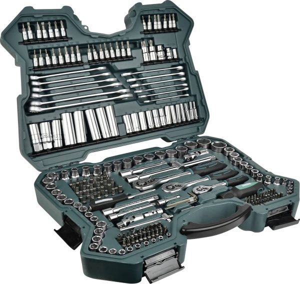 Klucze nasadowe z grzechotką Brüder Mannesmann M98430, 1/4″ (6,3 mm), 3/8″ (10 mm), 1/2″ (12.5 mm), 215 szt.