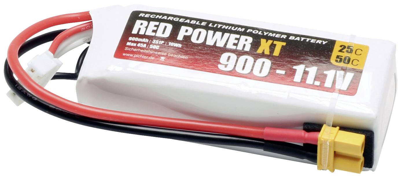 Pakiet akumulatorów (LiPo) 11.1 V 900 mAh 25 C Red Power Softcase XT30 - obrazek 1