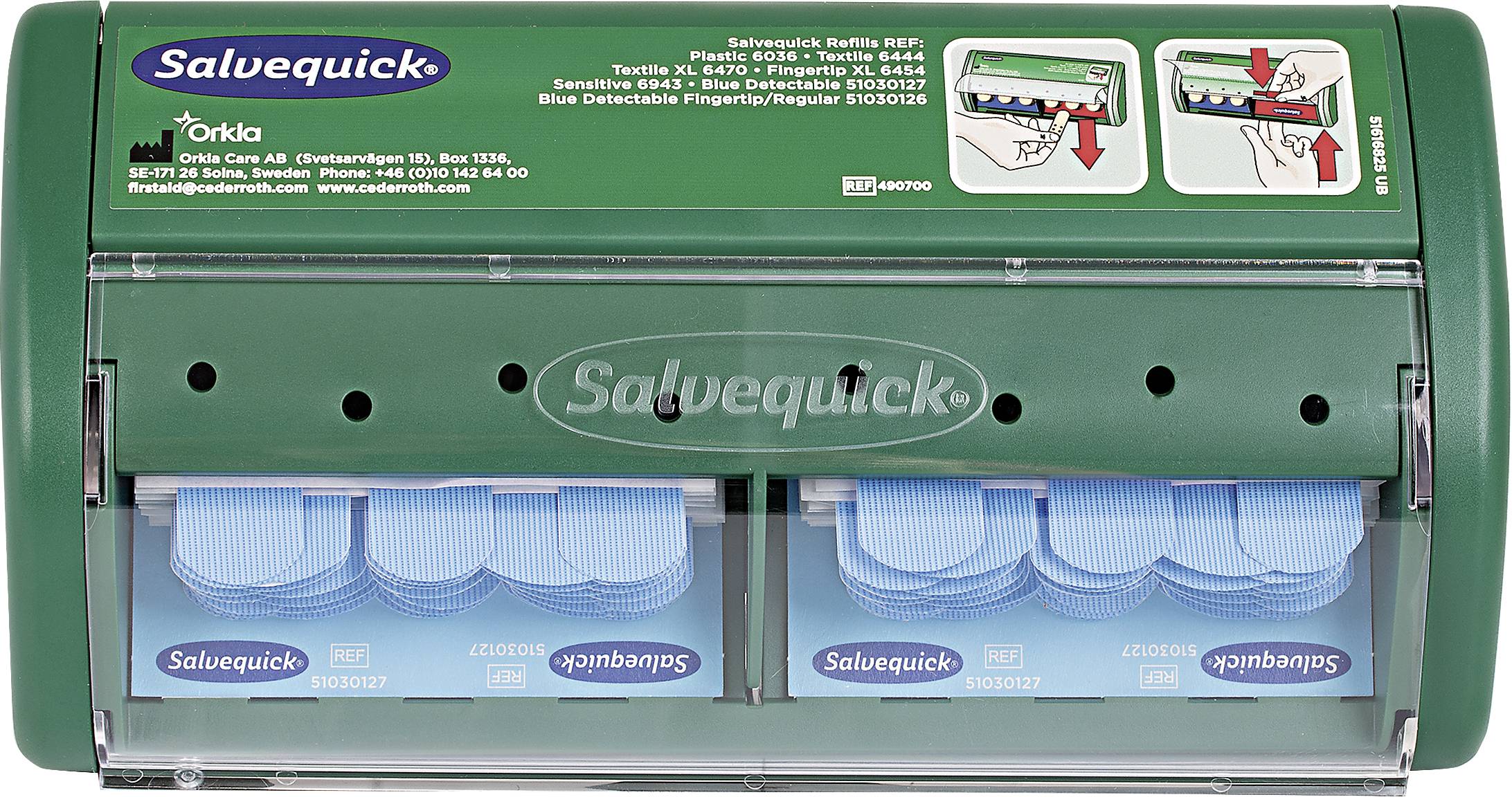 Dozownik plastrów Salvequick blue detectable - obrazek 1