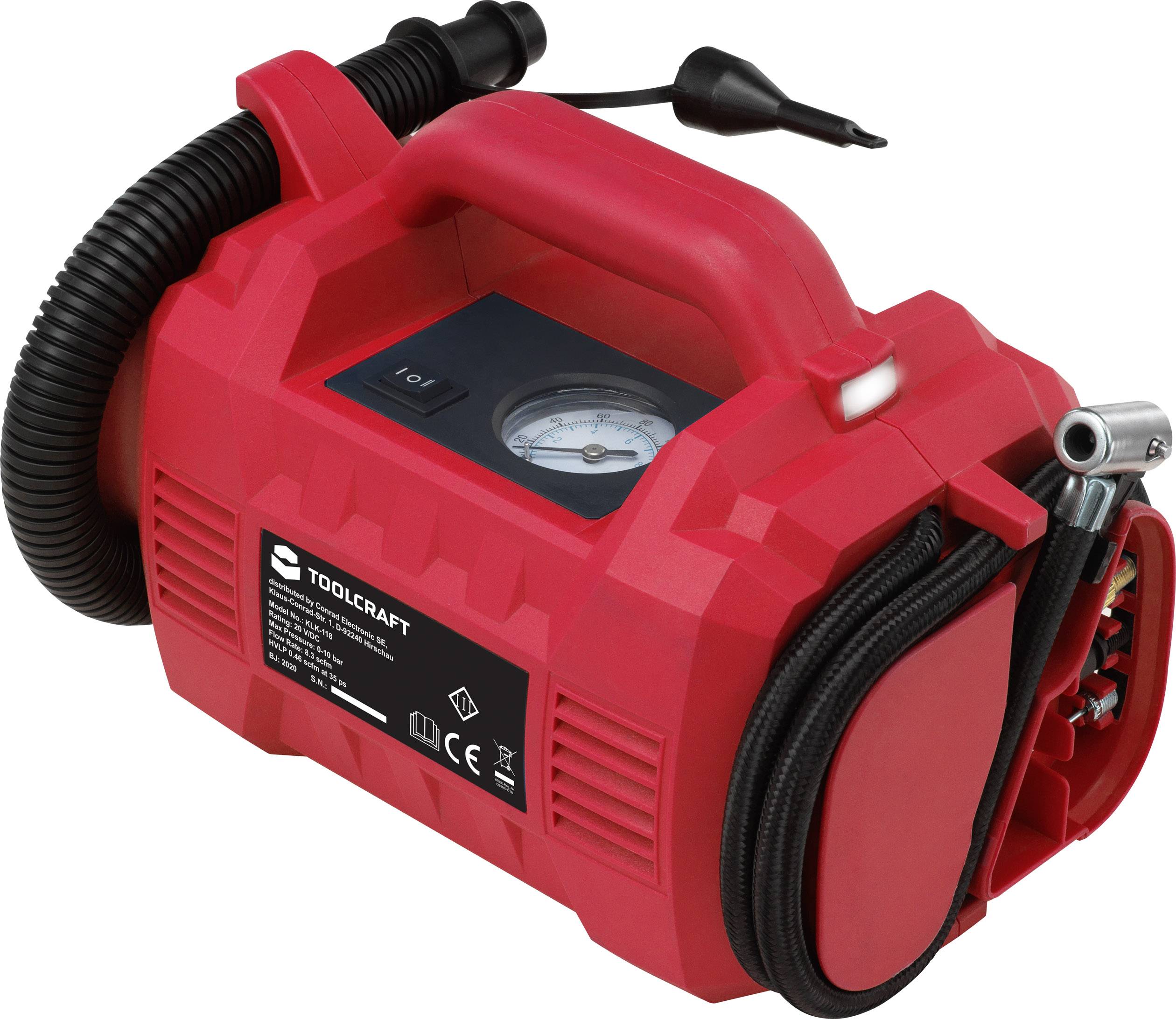 Kompresor akumulatorowy TOOLCRAFT KLK-118 / TAWB-200, 10 bar - obrazek 1