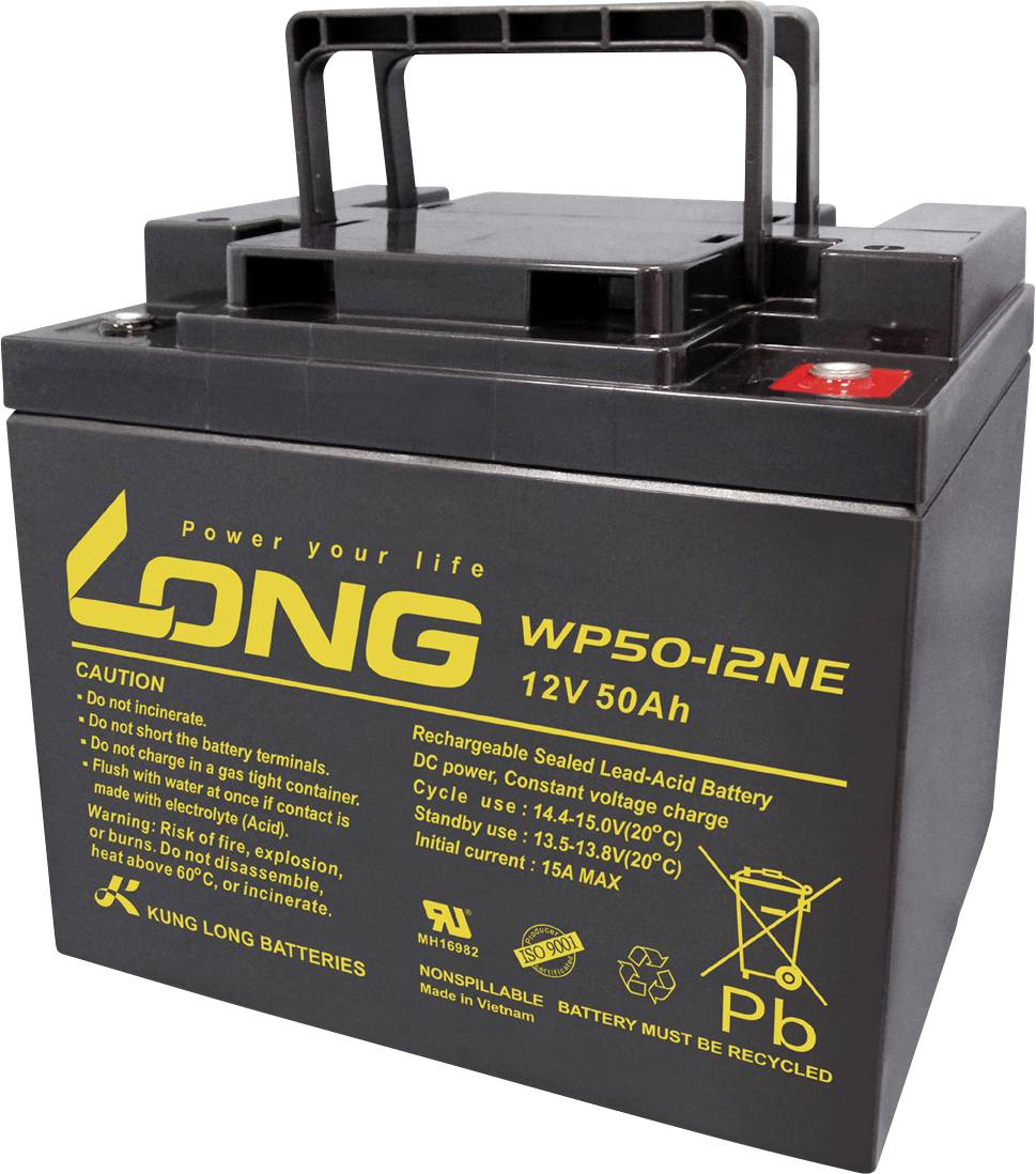 Akumulator ołowiowy Long WP50-12NE WP50-12NE, AGM, 12 V, 50 Ah - obrazek 1