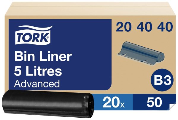 TORK Advanced 204040 Worek na śmieci 5 l tworzywo sztuczne czarny 1000 szt.