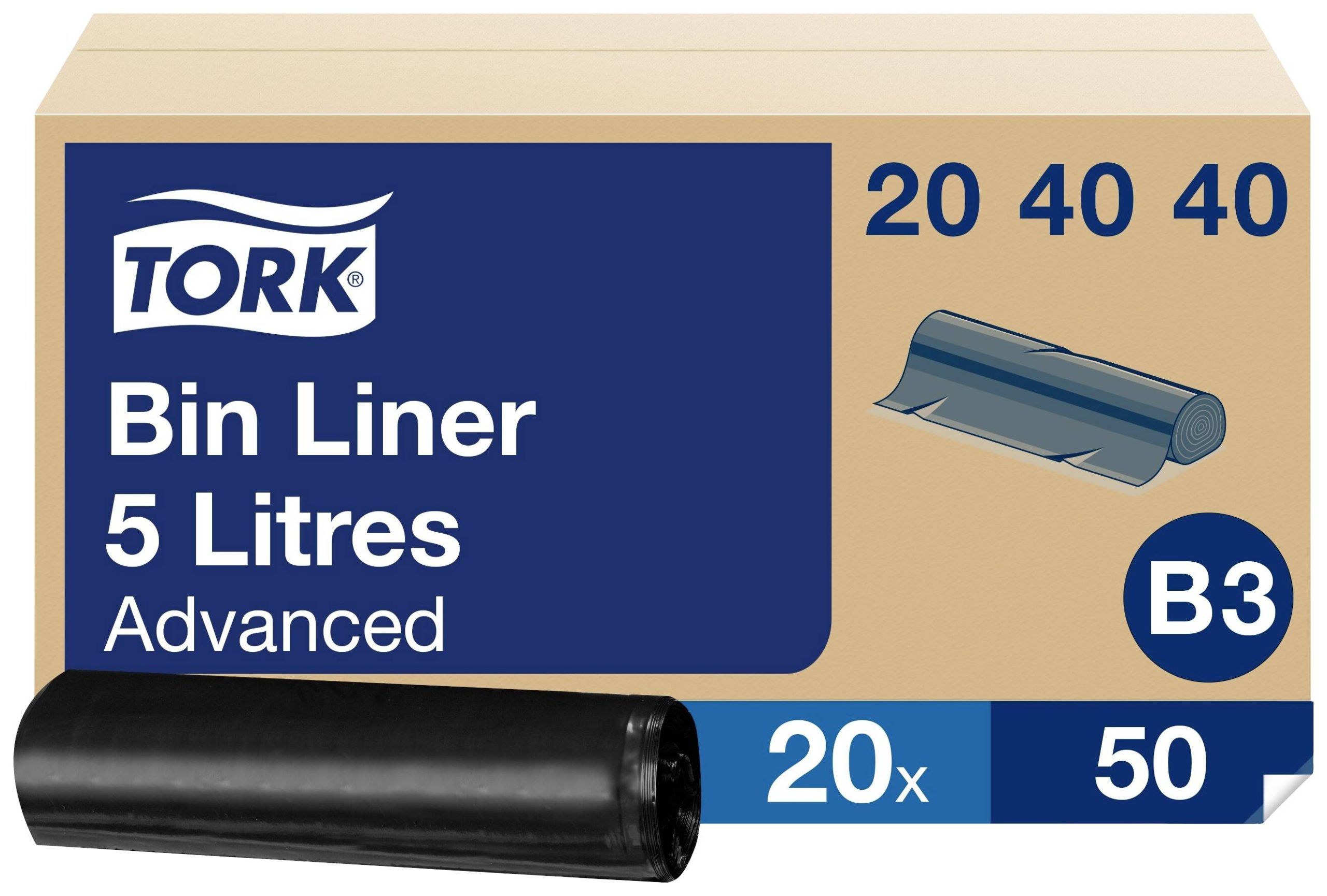 TORK Advanced 204040 Worek na śmieci 5 l tworzywo sztuczne czarny 1000 szt. - obrazek 1