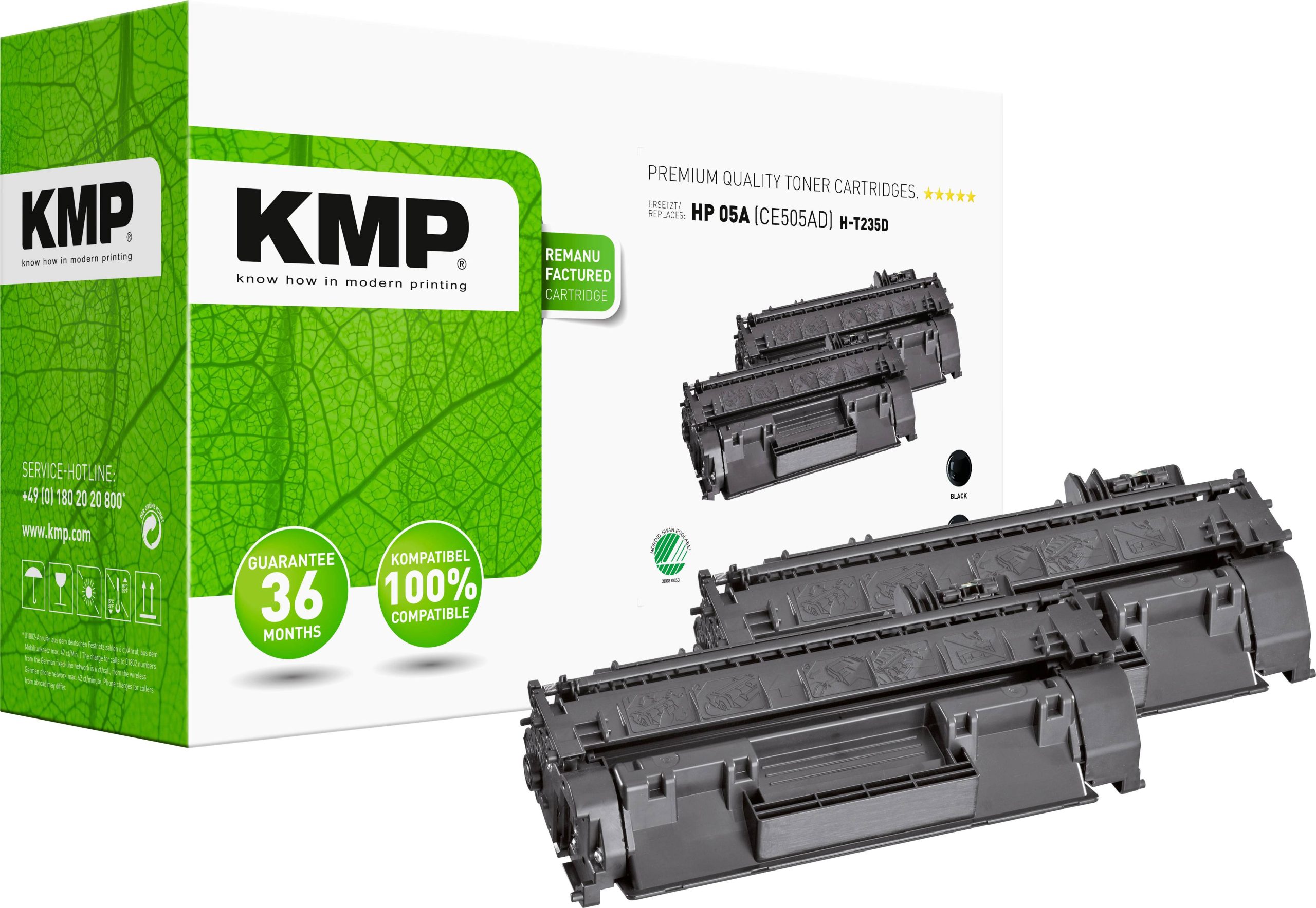 KMP Toner Zamiennik HP, Troy HP 05A (CE505A) zamiennik zestaw 2 szt. Czarny 2300 strony H-T235D 1217,8021 - obrazek 1