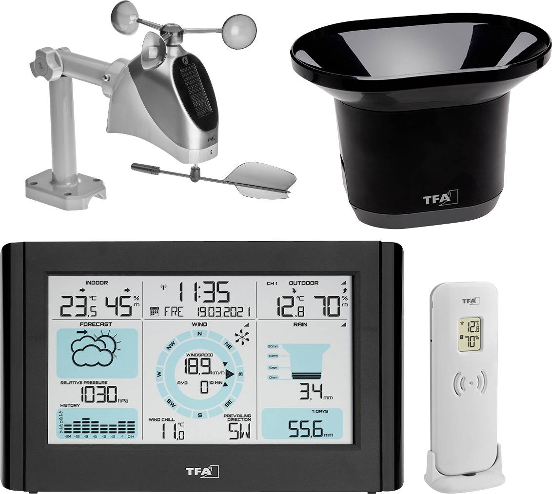 Stacja pogodowa bezprzewodowa TFA Dostmann WEATHER PRO 35.1161.01 - obrazek 1