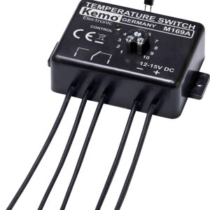 Przełącznik temperatury-termostat Kemo M169, zakres regulacji 0 – 100°C, 12 – 15 V/DC Przełącznik temperatury-termostat Kemo M169, zakres regulacji 0 – 100°C, 12 – 15 V/DC