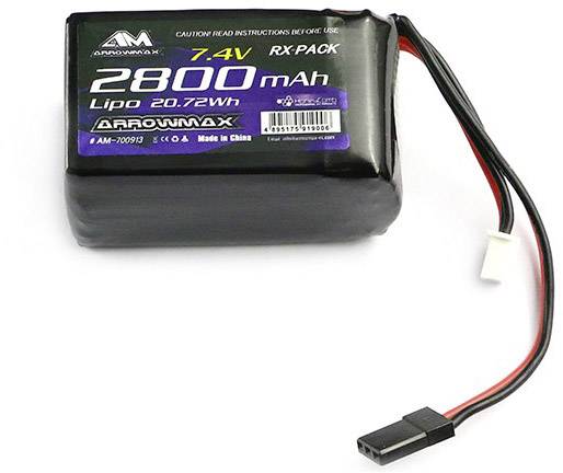 Akumulator do odbiornika (LiPo) ArrowMax AM-700913 7.4 V 2800 mAh Hump JR - obrazek 1