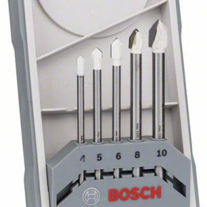 Bosch Accessories 2608587169 Wiertło do szkła i ceramiki 5 szt. 4 mm, 5 mm, 6 mm, 8 mm, 10 mm uchwyt prosty 1 zest. Bosch Accessories 2608587169 Wiertło do szkła i ceramiki 5 szt. 4 mm, 5 mm, 6 mm, 8 mm, 10 mm uchwyt prosty 1 zest.