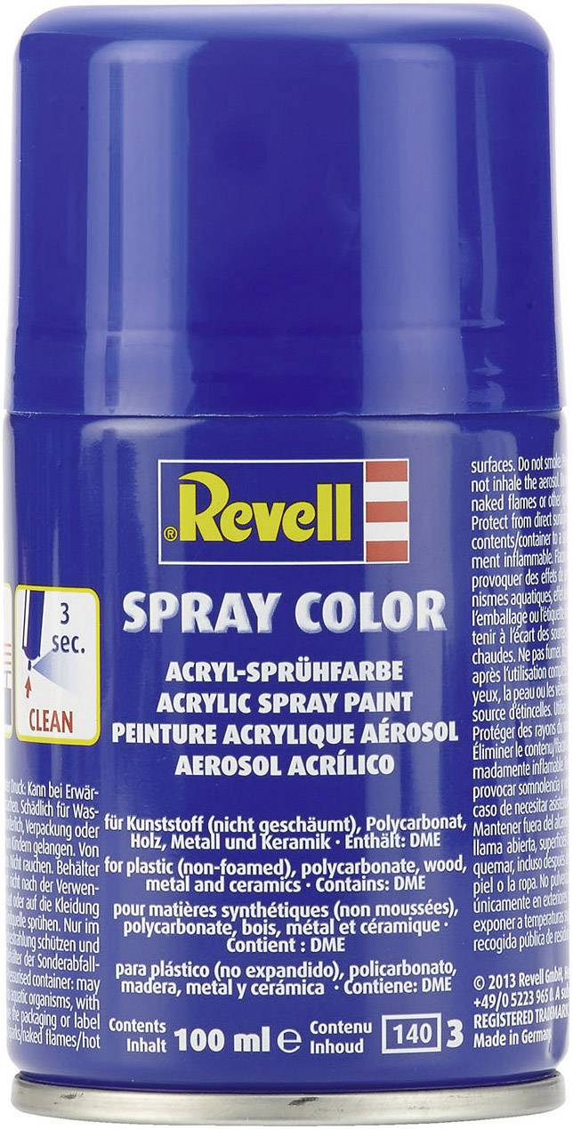 Farba akrylowa Revell czarny (matowy satynowy) 302 Puszka z rozpylaczem 100 ml - obrazek 1