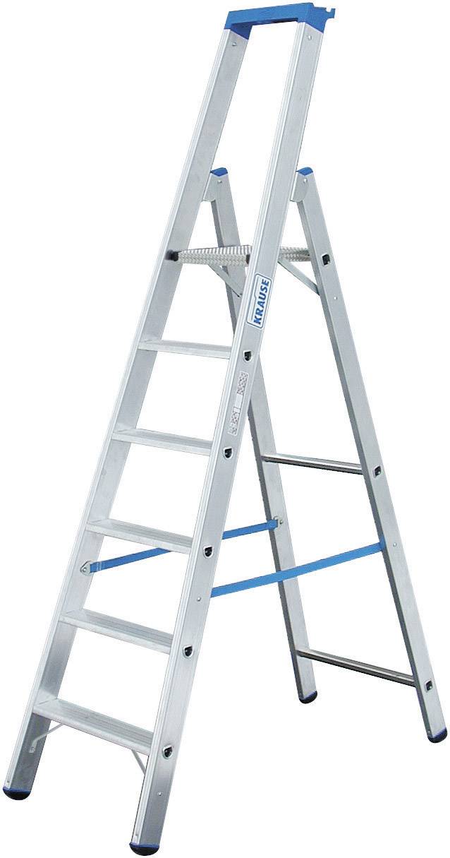 Krause 124517 aluminium Drabina składana ze stopniem Maksymalna wysokość robocza: 2.95 m srebrny DIN EN 131 6.4 kg - obrazek 1