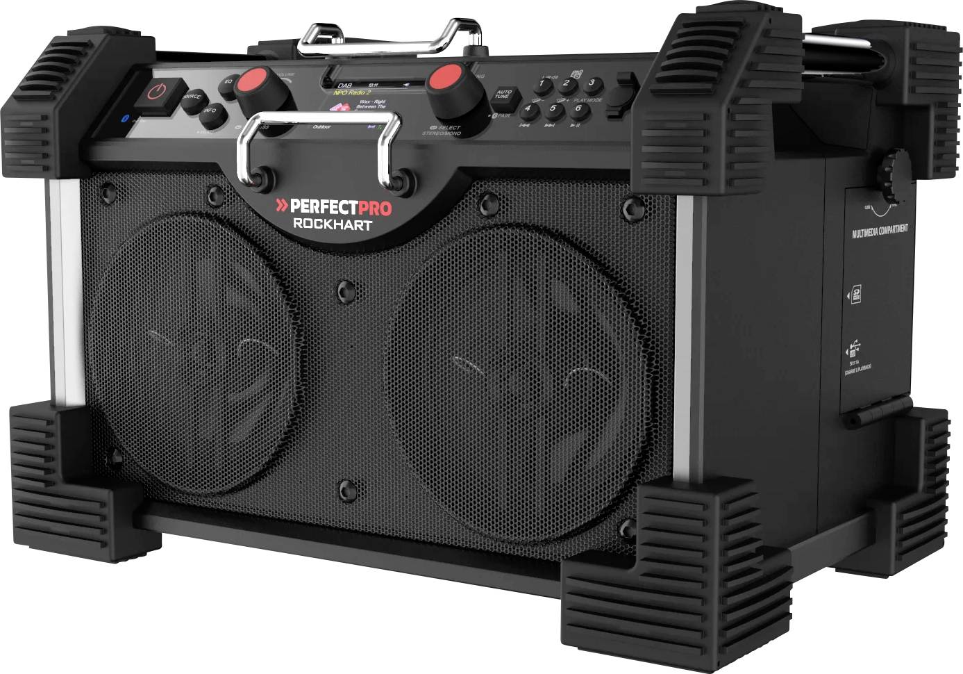 Radio na budowę PerfectPro RockHart DAB+, fale metrowe (VHF) ochrona przeciwbryzgowa, pyłoszczelny, wstrząsoodporny, fun - obrazek 1