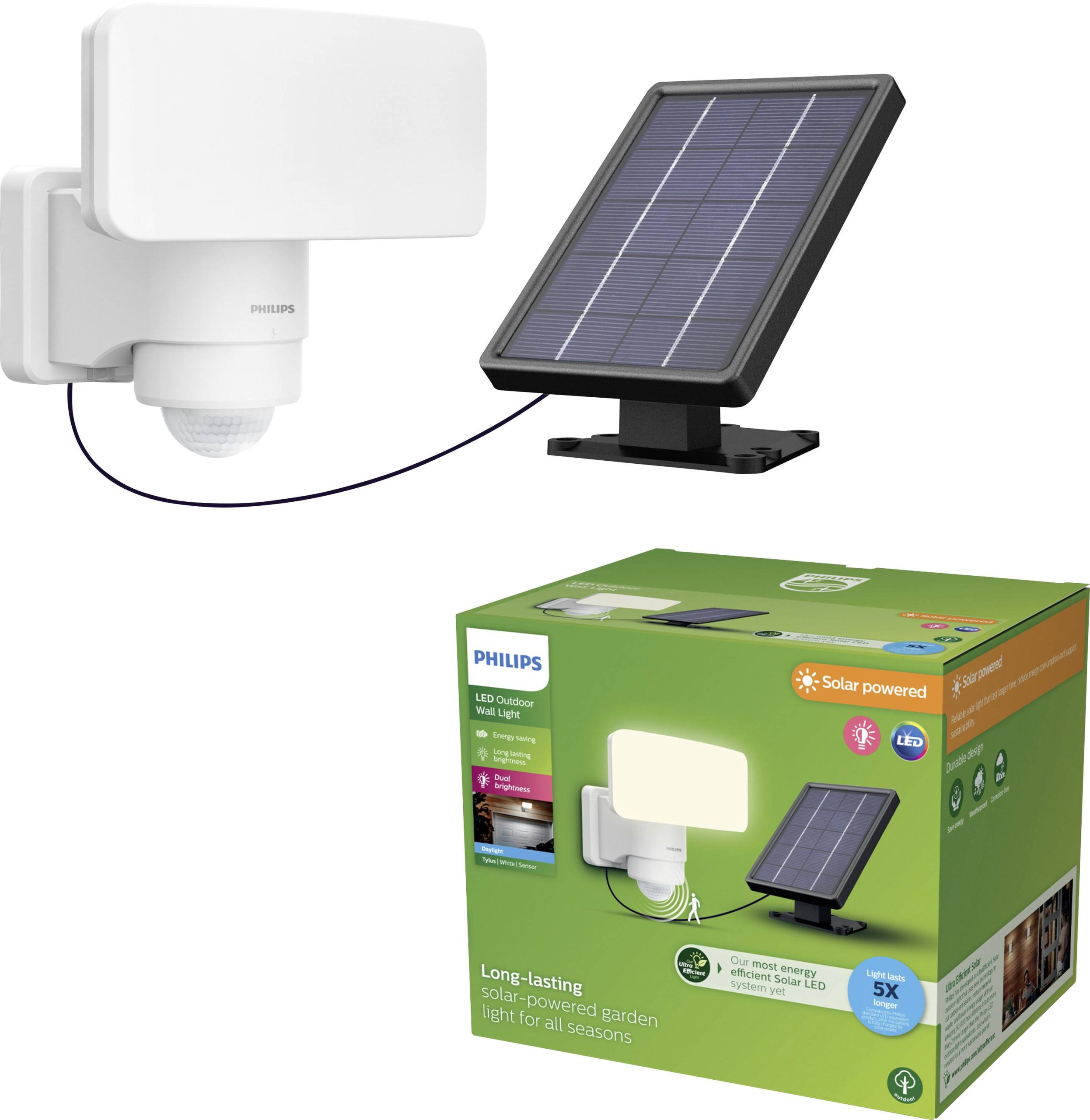 Lampa ścienna solarna z czujnikiem ruchu Philips LED Tylus 929004632201 6 W 1000.00 lm IP44 - obrazek 1