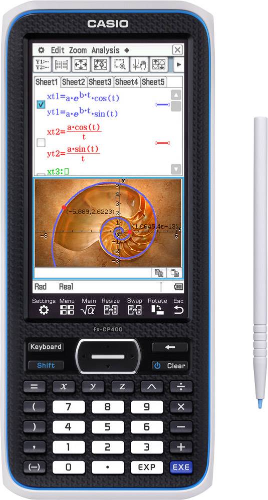 Casio FX-CP400 Kalkulator graficzny czarny Wyświetlacz: 25 bateryjne (S x W x G) 89 x 21.1 x 206 mm