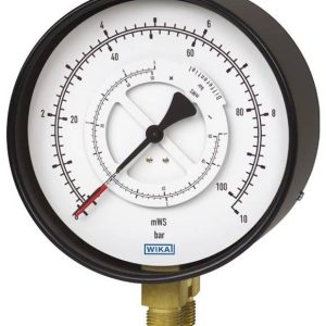 WIKA 9042296 Manometr różnicowy z rurką Bourdona Cl. 1.6 711.12.100 0…4 bar 2 szt. mWs G1/2B Przyłącze G 1/2 B