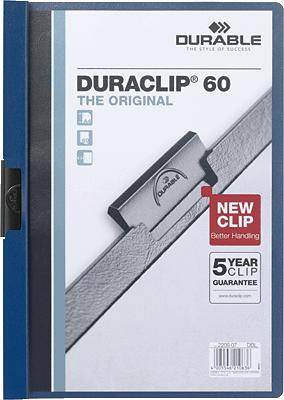 Durable Teczka z zaciskiem DURACLIP 60 – 2209 220907 DIN A4 granatowy