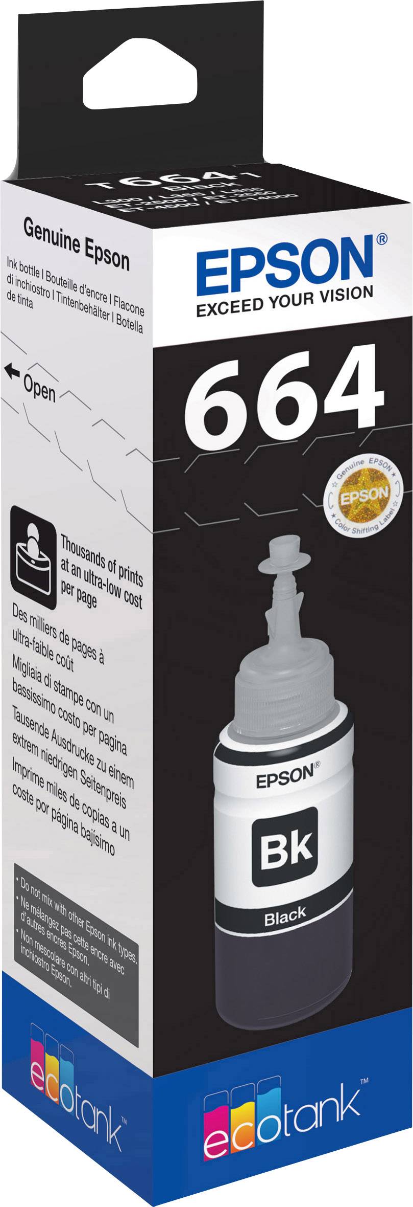 Epson C 13 T 664140 664 Tusz do napełniania tusz oryginalny Epson Czarny 1 szt. - obrazek 1