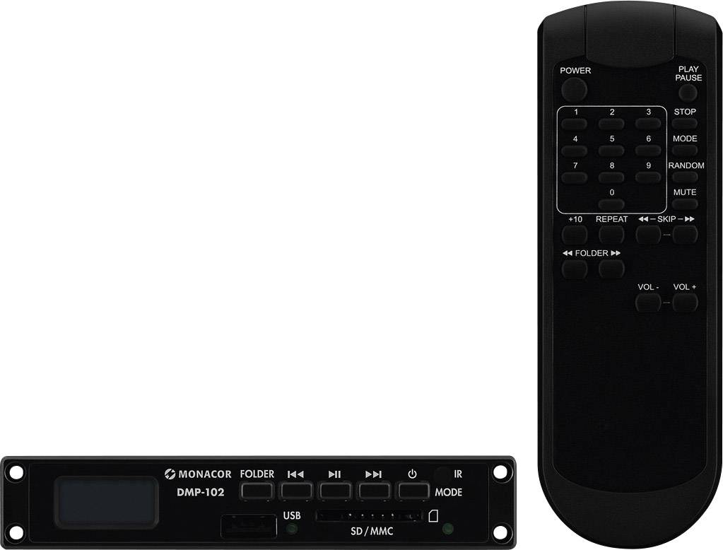 Monacor DMP-102 Odtwarzacz MP3 ELA - obrazek 1