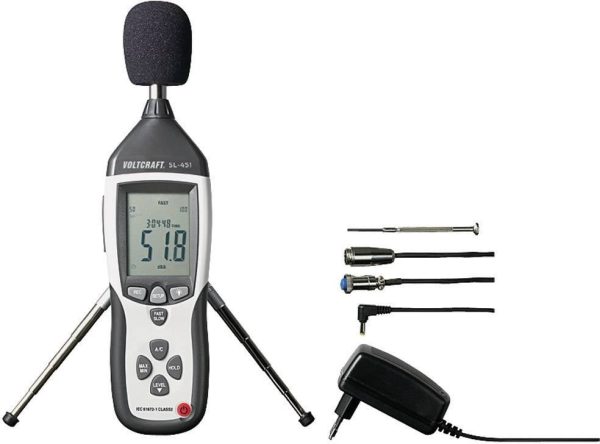VOLTCRAFT Decybelomierz Kalibracja (ISO) SL-451 30 – 130 dB 31.5 Hz – 8 kHz USB