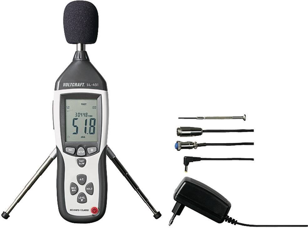 VOLTCRAFT Decybelomierz Kalibracja (ISO) SL-451 30 - 130 dB 31.5 Hz - 8 kHz USB - obrazek 1