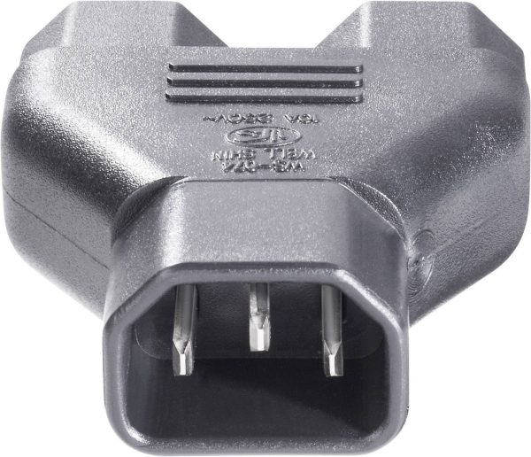 Adapter IEC złącze męskie IEC C14 – złącze żeńskie IEC C13, złącze żeńskie IEC C13 BKL Electronic 073331 czarny 1 szt.