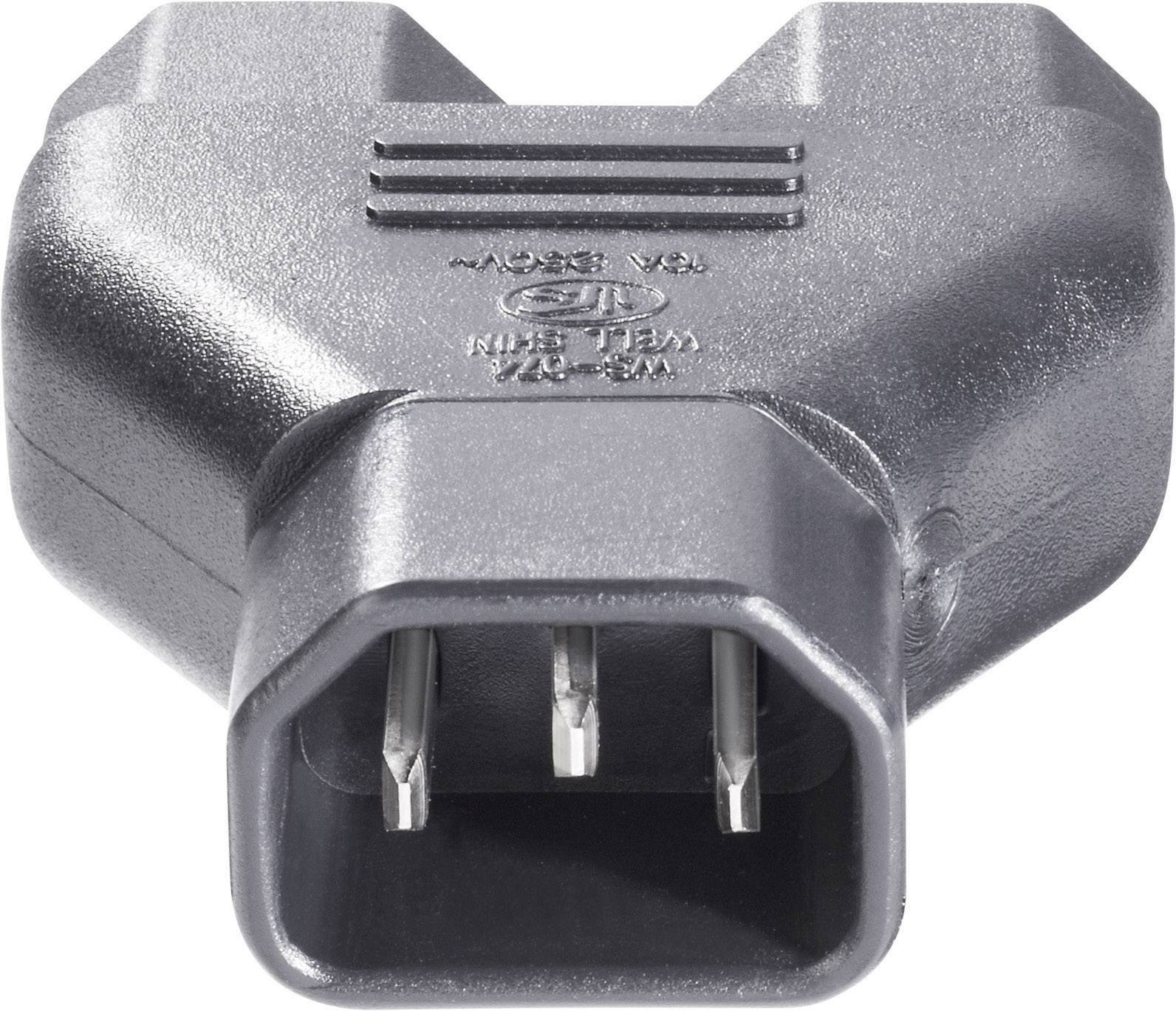 Adapter IEC złącze męskie IEC C14 - złącze żeńskie IEC C13, złącze żeńskie IEC C13 BKL Electronic 073331 czarny 1 szt. - obrazek 1