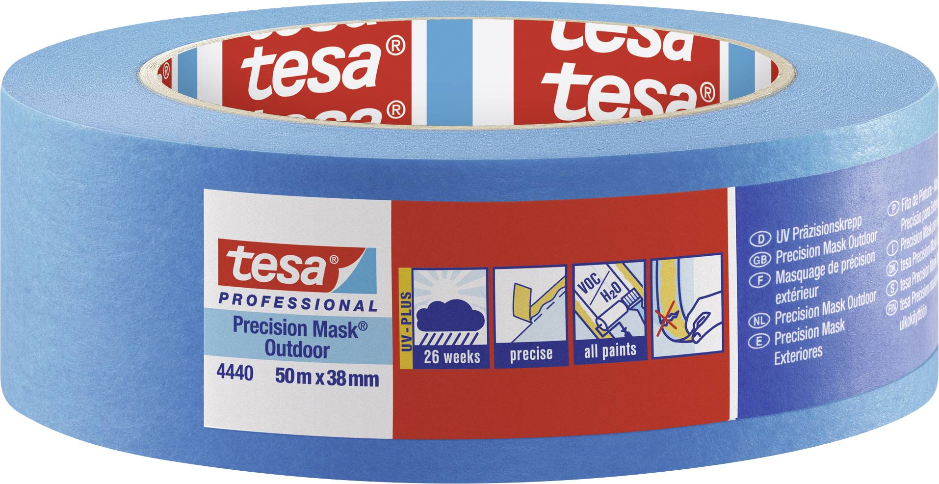 Taśma maskująca tesa tesa® Professional 04440-00003-00 PRECISION OUTDOOR (D x S) 50 m x 38 mm 50 m 1 szt. - obrazek 1
