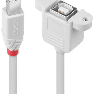 LINDY Kabel USB USB 2.0 Złącze męskie USB-B, Złącze żeńskie USB-B 0.50 m szary 31800 LINDY Kabel USB USB 2.0 Złącze męskie USB-B, Złącze żeńskie USB-B 0.50 m szary 31800