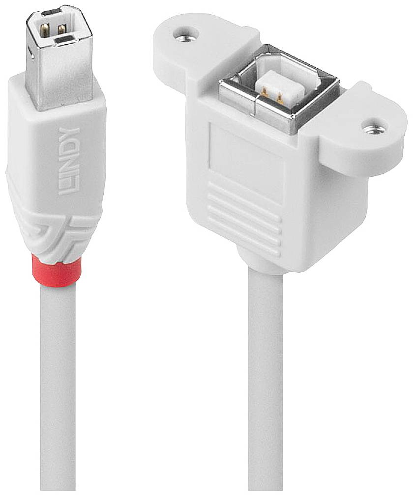 LINDY Kabel USB USB 2.0 Złącze męskie USB-B, Złącze żeńskie USB-B 0.50 m szary 31800 - obrazek 1