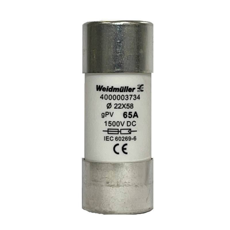 Weidmüller 4000003734 FUSE WSFL 22X58 65A 1K5V GPV Bezpiecznik Zawartość 10 szt. - obrazek 1
