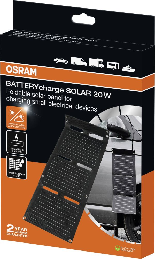 Moduł monokrystaliczny Osram Automotive BATTERYcharge SOLAR 20W INCL. USB 20 W 5 V