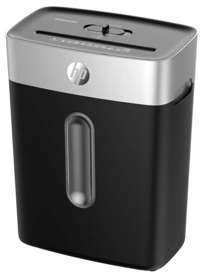 HP OneShred 8CC Niszczarka 8 ark. Cięcie na drobne elem. P-4 15 l Niszczy także spinacze do papieru, zszywki, karty kred