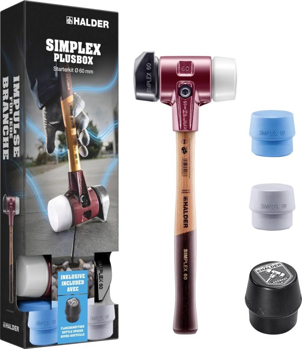 Młotek gumowy (miękki) Halder SIMPLEX-Plusbox Starterkit 3027s026 średnio twardy 2600 g 160 mm 1 szt.