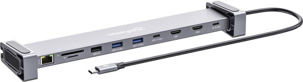 Stacja dokująca do notebooka Manhattan Dual-Monitor Dockingstation USB C-St. auf 2xHDMI 3xUSB-A USB-C-PD USB-C SD RJ45 z Stacja dokująca do notebooka Manhattan Dual-Monitor Dockingstation USB C-St. auf 2xHDMI 3xUSB-A USB-C-PD USB-C SD RJ45 z