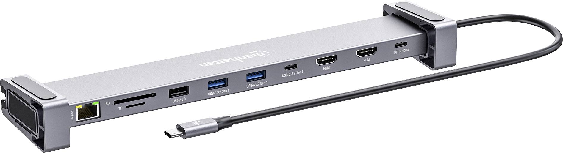 Stacja dokująca do notebooka Manhattan Dual-Monitor Dockingstation USB C-St. auf 2xHDMI 3xUSB-A USB-C-PD USB-C SD RJ45 z - obrazek 1