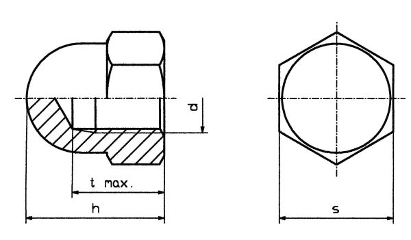 Nakrętka kołpakowa Toolcraft 194789, M6, 12 mm, DIN 1587,0 szt.