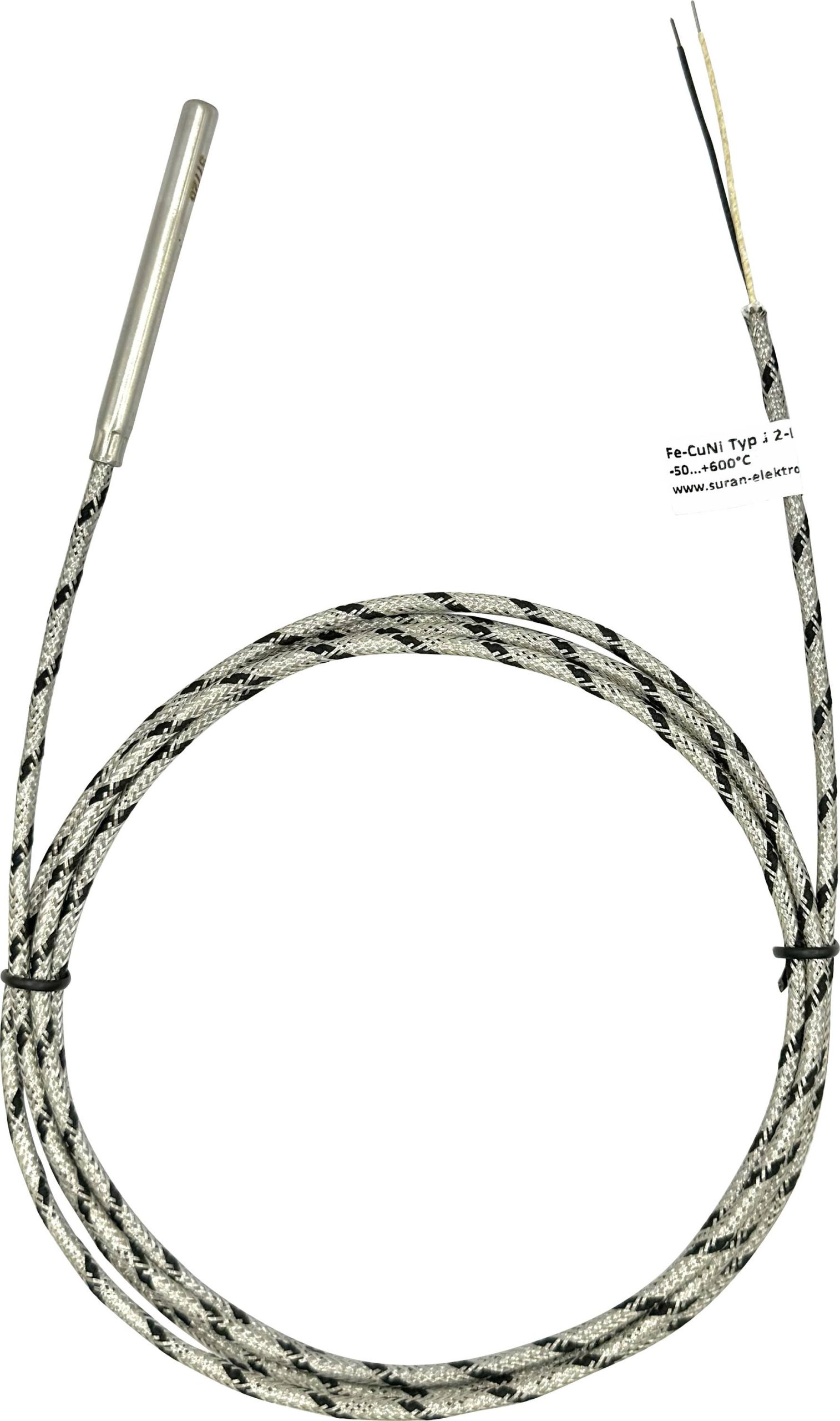 Termoelement, Enda K1-TC-J-600, czujnik Fe-CuNi typ J, 6x60 mm, kabel 2 m, -50 - +600 °C - obrazek 1