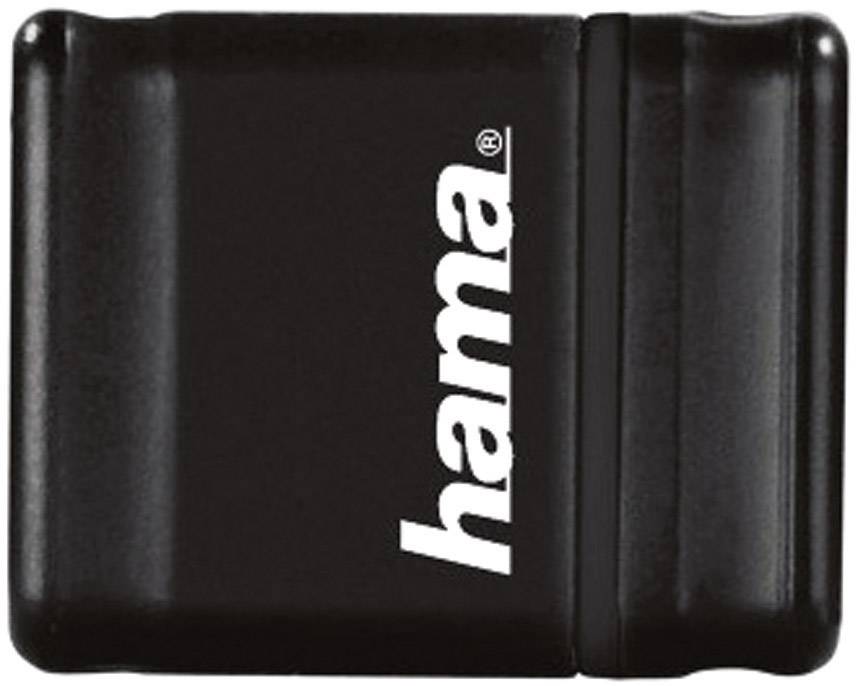 Pendrive USB 2.0 Hama Smartly, 16 GB, czarny, 10 MB/s / 10 MB/s, ultra mały - obrazek 1