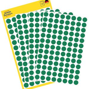 Avery-Zweckform 3012 Etykiety do oznaczników Ø 8 mm zielony 416 szt. Trwały Papier