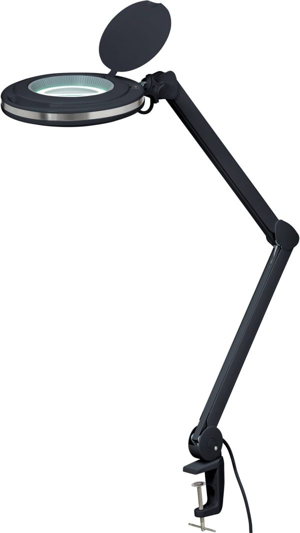 TOOLCRAFT TO-7173474 Lampa LED z lupą 8W z uchwytem zaciskowym Współczynnik powiększenia=1.75 x 12.7 cm Klasa efektywnoś