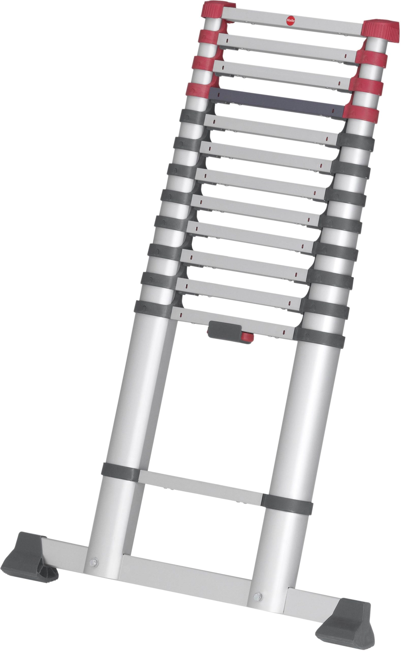 Hailo T80 FLEXLINE 7113-131 aluminium Drabina teleskopowa Maksymalna wysokość robocza: 4.5 m srebrny, czarny, czerwony D - obrazek 1