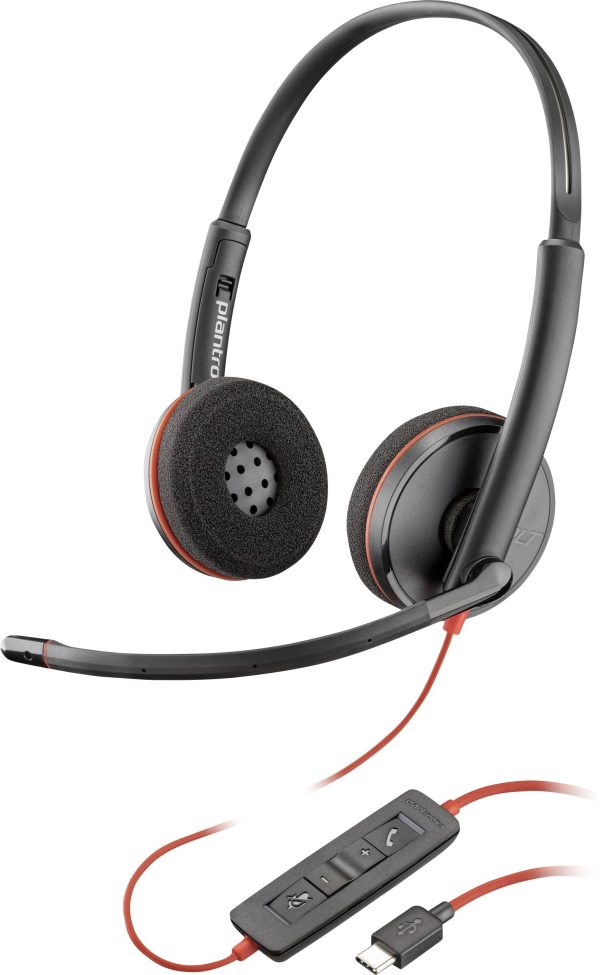 HP Poly Blackwire C3220 Słuchawki nauszne przewód stereo czarny zestaw słuchawkowy, wyciszenie mikrofonu, regulacja głoś