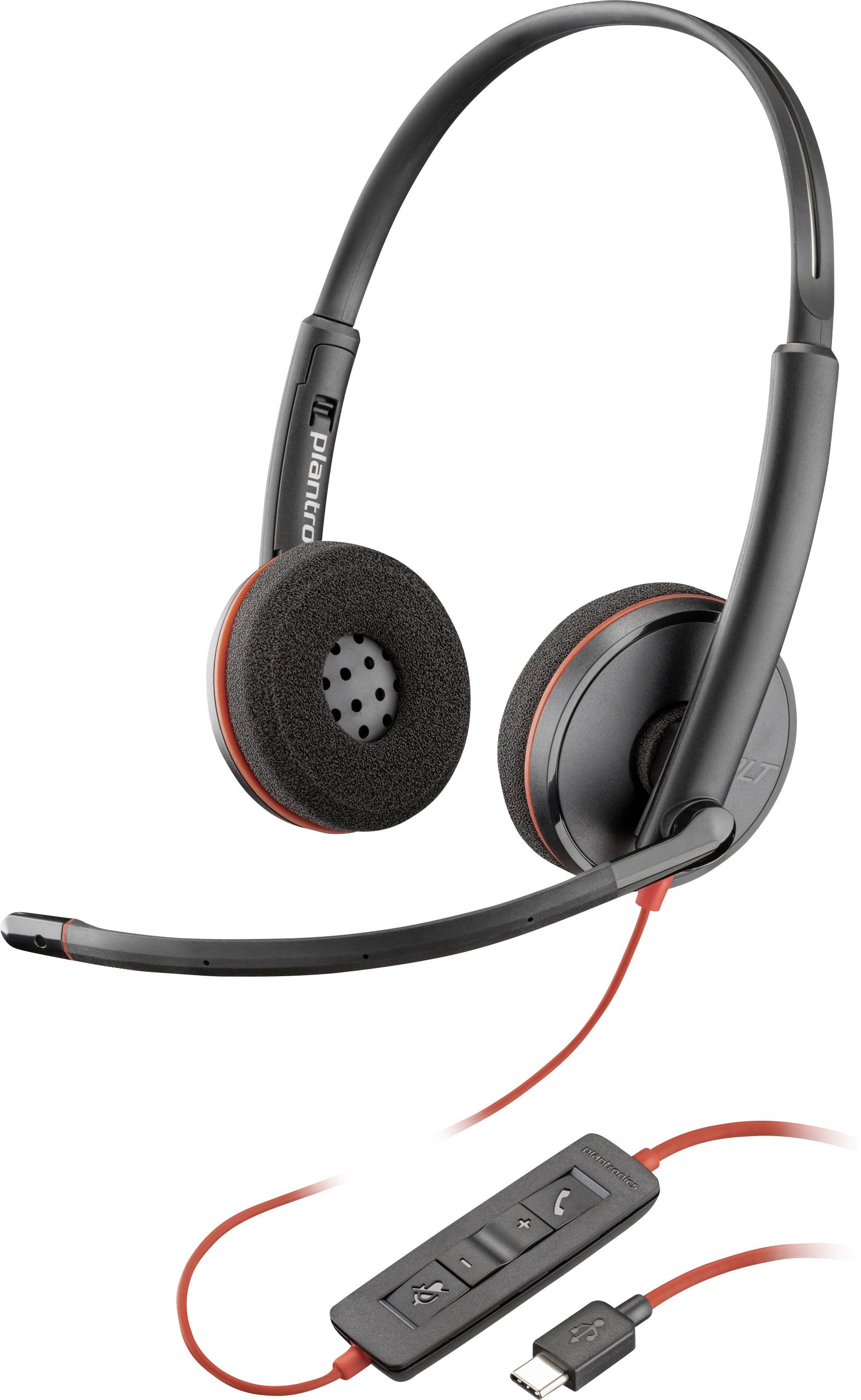 HP Poly Blackwire C3220 Słuchawki nauszne przewód stereo czarny zestaw słuchawkowy, wyciszenie mikrofonu, regulacja głoś - obrazek 1