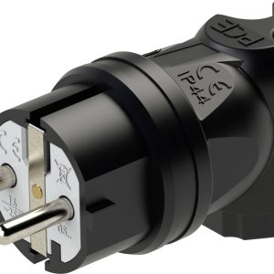 Wtyczka sieciowa kątowa PCE 05811-s gumowana IP44 250 V / 16 A, czarna Wtyczka sieciowa kątowa PCE 05811-s gumowana IP44 250 V / 16 A, czarna