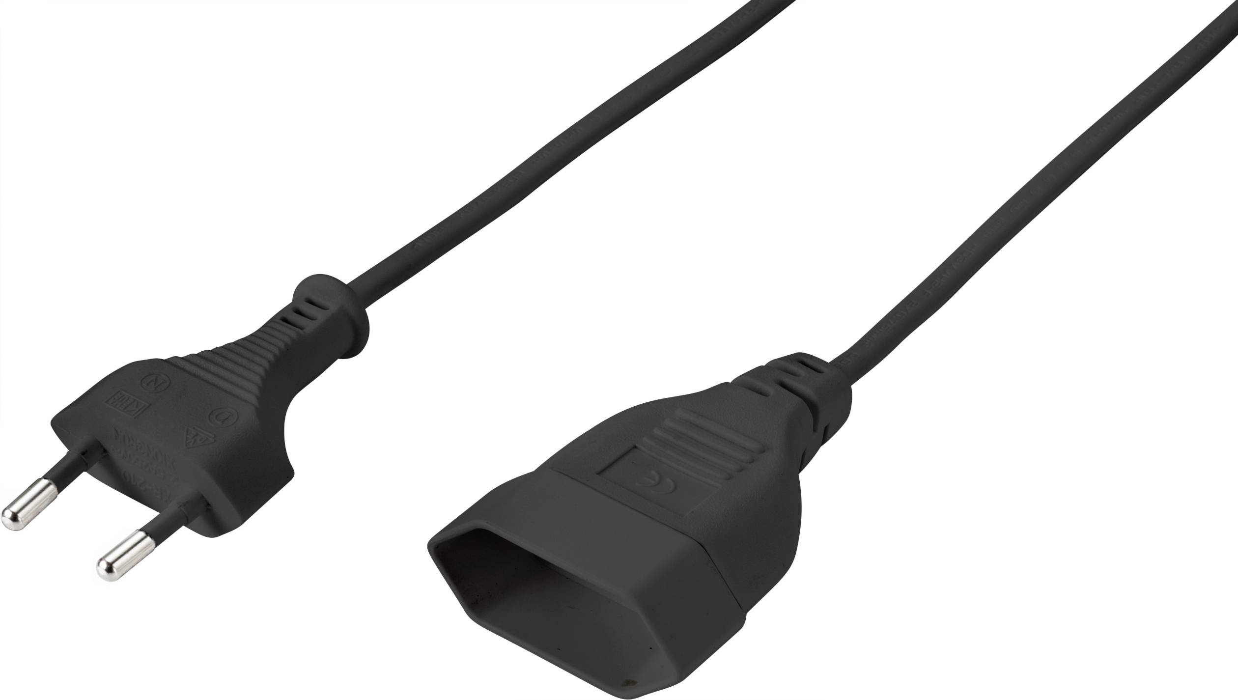 przedłużacz Sygonix Euro SY-5044230, H03VVH2-F 2X 0,75 mm², 0.20 m - obrazek 1